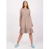 Dámské šaty RUE PARIS RV-SK-7554.74P DARK BEIGE