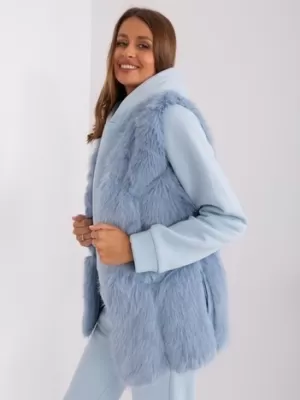 Dámská vesta WOOL FASHION ITALIA AT-KZ-2375.00P LIGHT BLUE