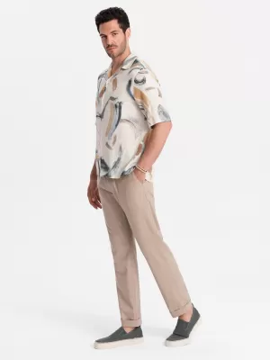 Pánské chino kalhoty OMBRE P1522 BEIGE