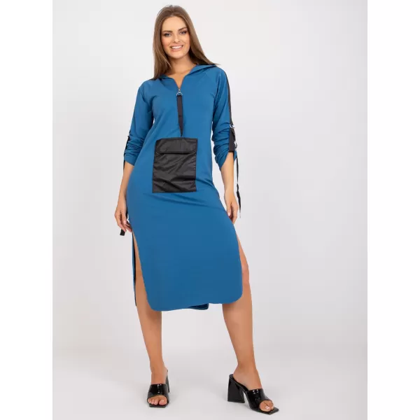  Dámské mikinové šaty EX MODA EM-BL-556.30 DARK BLUE 
