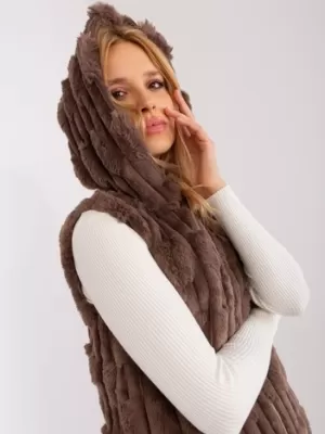 Dámská vesta WOOL FASHION ITALIA AT-KZ-2368-1.07 BROWN