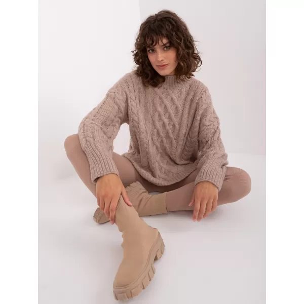  Dámský svetr WOOL FASHION ITALIA AT-SW-2363-2.30 DARK BEIGE 