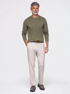 Pánské tričko OMBRE OM-LSBL-0142 DARK OLIVE