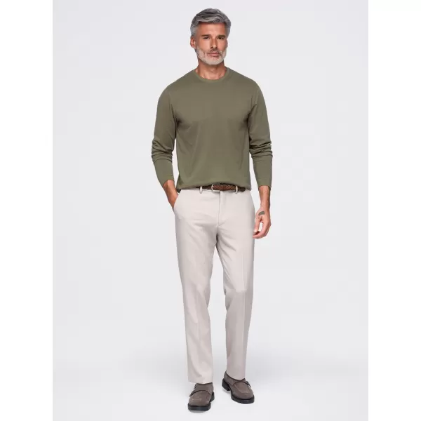  Pánské tričko OMBRE OM-LSBL-0142 DARK OLIVE 