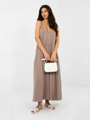 Dámské šaty RUE PARIS RV-SK-A1088.29 DARK BEIGE