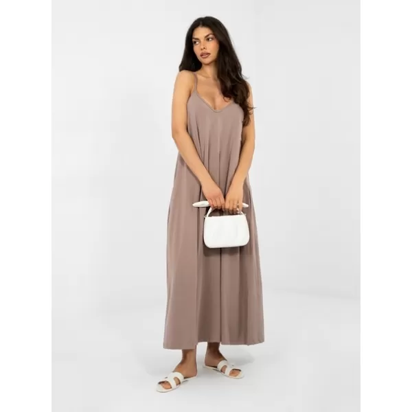  Dámské šaty RUE PARIS RV-SK-A1088.29 DARK BEIGE 