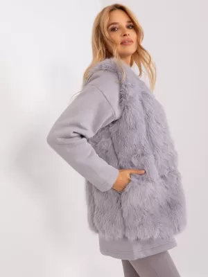 Dámská vesta WOOL FASHION ITALIA AT-KZ-2368.00P GRAY