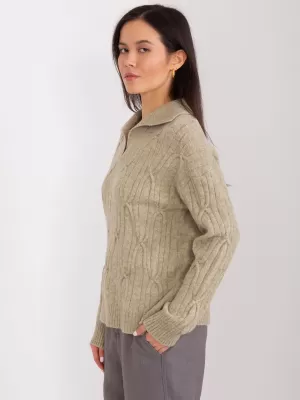 Dámský svetr WOOL FASHION ITALIA AT-SW-2349-2.27 KHAKI