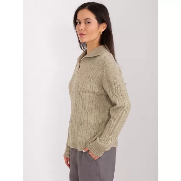  Dámský svetr WOOL FASHION ITALIA AT-SW-2349-2.27 KHAKI 