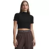Dámské triko UNDER ARMOUR UA RIVAL RIB MOCK SS TEE 6014794-008 ČERNÁ