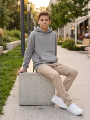 Dětská mikina MALFINI CHILL 423 TMAVĚ ŠEDÝ MELÍR