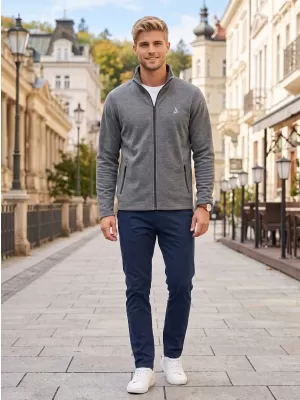 Pánská fleece mikina ALTISPORT ALM002852 ČERNÝ MELÍR