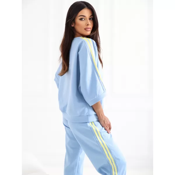  Dámská tepláková souprava RUE PARIS IT-KMPL-22215.77 LIGHT BLUE 