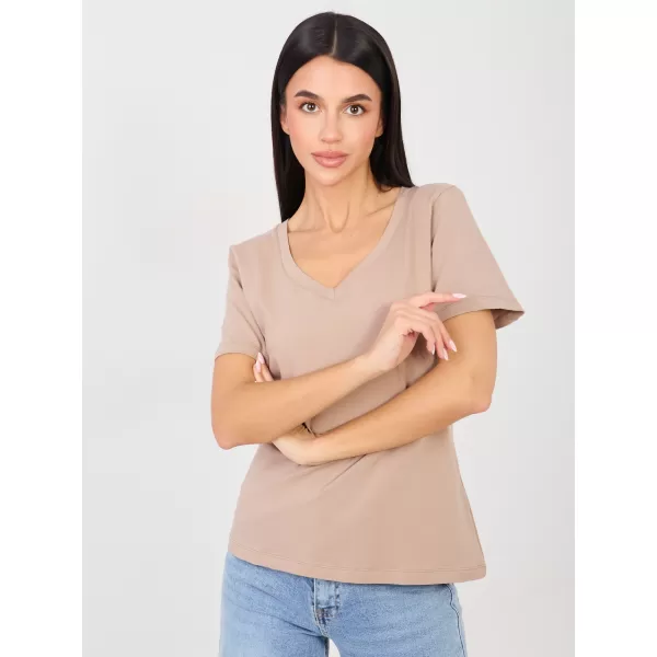  Dámské tričko RUE PARIS RV-TS-A1095.33 DARK BEIGE 