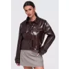 Dámská bunda OMBRE OW-JAFL-0145 BROWN