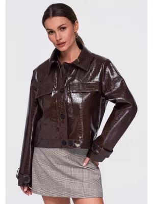 Dámská bunda OMBRE OW-JAFL-0145 BROWN