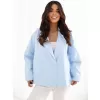 Dámský kabát RUE PARIS IT-KR-FL8897KSM.00 LIGHT BLUE