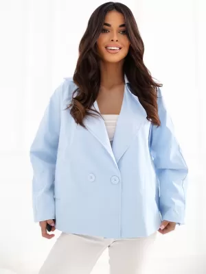 Dámský kabát RUE PARIS IT-KR-FL8897KSM.00 LIGHT BLUE