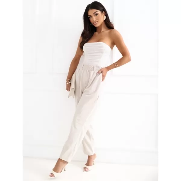  Dámské kalhoty RUE PARIS RV-SP-A1311.60 LIGHT BEIGE 