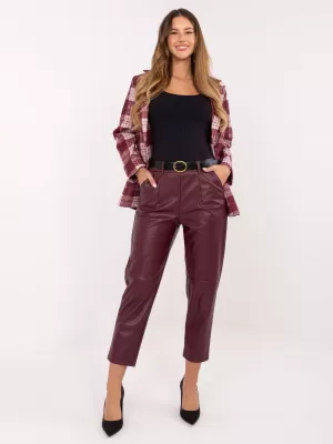 Dámské kalhoty RUE PARIS IT-SP-FL8576.06P BURGUNDY