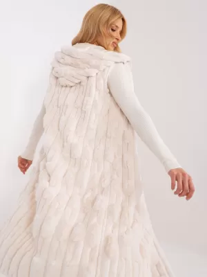 Dámská vesta WOOL FASHION ITALIA AT-KZ-2368-1.06 ECRU