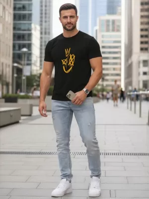 Pásnké triko DSTREET ČERNÁ