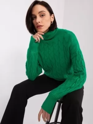 Dámský svetr WOOL FASHION ITALIA AT-SW-2348.95 GREEN