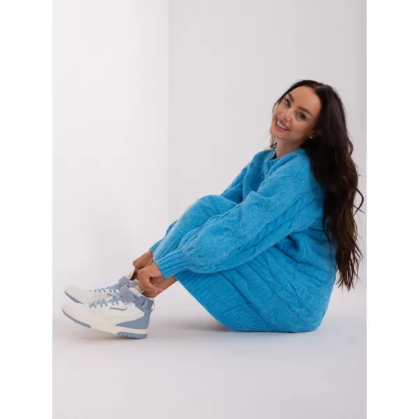  Dámské pletené šaty WOOL FASHION ITALIA AT-SW-2367.76P BLUE 