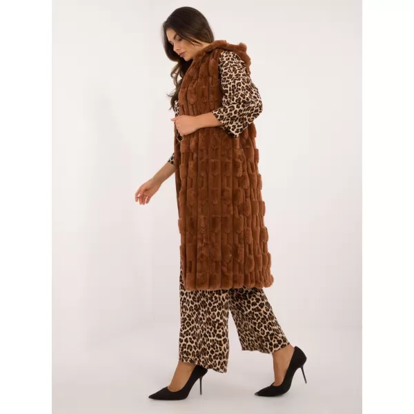  Dámská vesta WOOL FASHION ITALIA AT-KZ-2368-1.13 LIGHT BROWN 