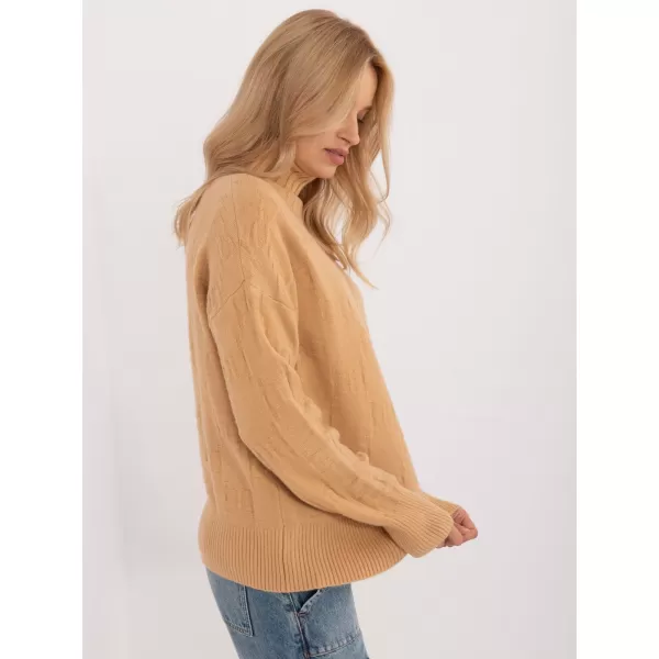  Dámský svetr WOOL FASHION ITALIA AT-SW-2342-1.35 LIGHT BROWN 