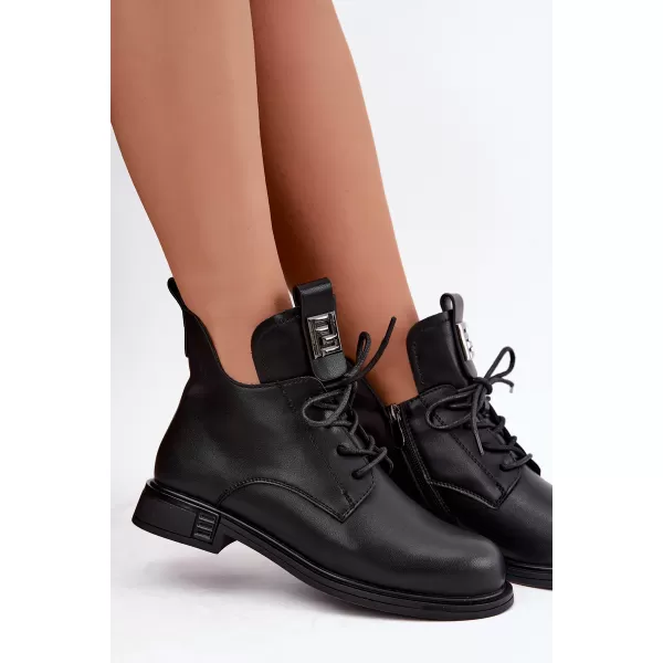  Dámské kotníkové boty D&A MK62-7034 BLACK 