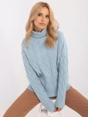 Dámský svetr WOOL FASHION ITALIA AT-SW-23445.00 LIGHT BLUE