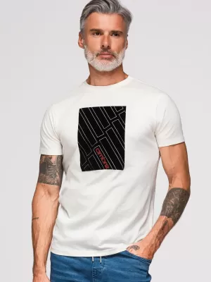 Pánské triko OMBRE OM-TSPT-0259 WHITE
