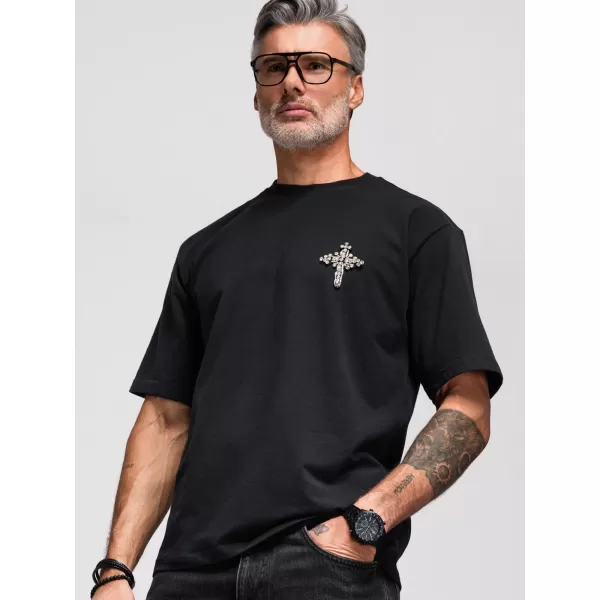  Pánské triko OMBRE OM-TSCT-0276 BLACK 