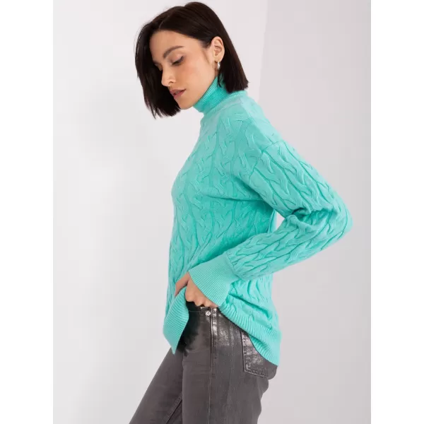  Dámský pletený rolák WOOL FASHION ITALIA AT-SW-2348.88 MINT 