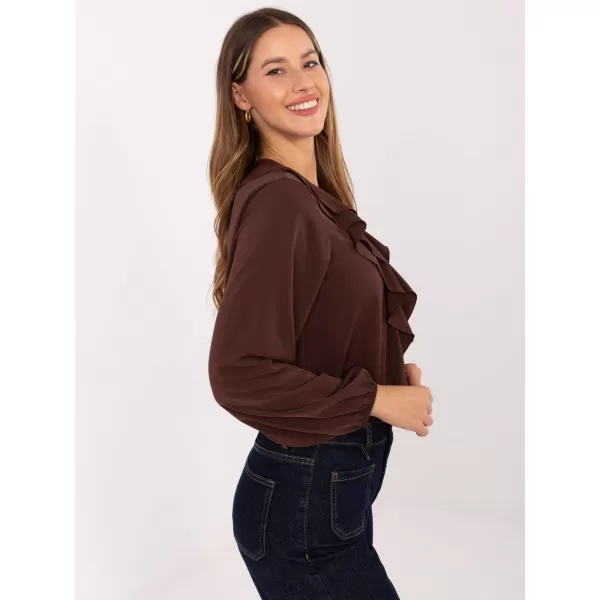  Dámská halenka RUE PARIS MI-BZ-3261.23 DARK BROWN 