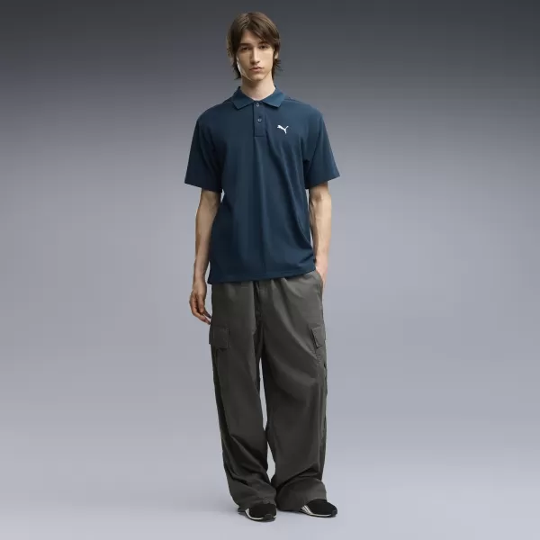  Pánské triko s límečkem PUMA WARDROBE ESS PIQUE RELAXED POLO 62965736 MIDNIGHT PETROL 