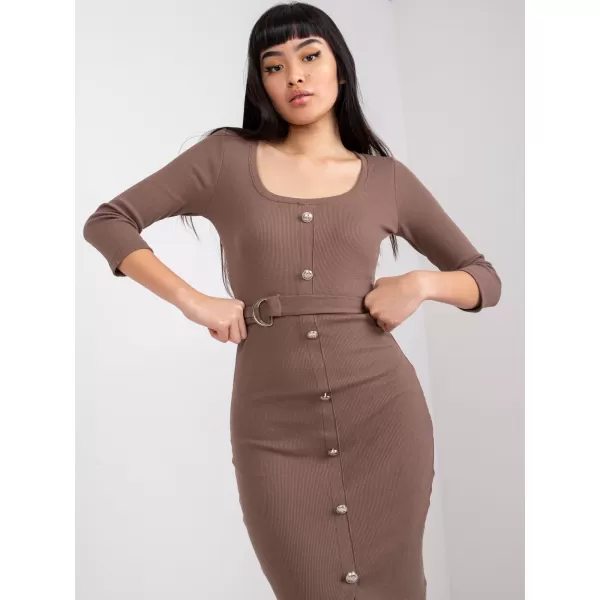  Dámské šaty RUE PARIS RV-SK-7523.91 BROWN 
