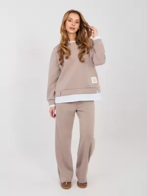 Dámský komplet RUE PARIS IT-KMPL-22230.18 DARK BEIGE