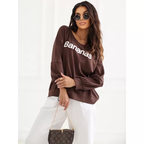  Dámská mikina RUE PARIS RV-BL-A1221.13 DARK BROWN 