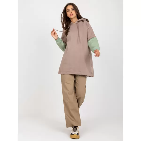  Dámská mikina RUE PARIS RV-BL-8232.27X DARK BEIGE 