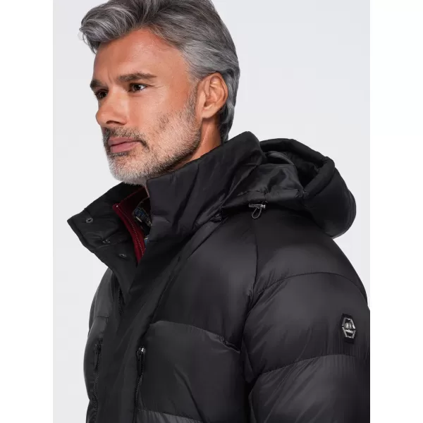  Pánská zimní bunda OMBRE OM-JALJ-0263 BLACK 