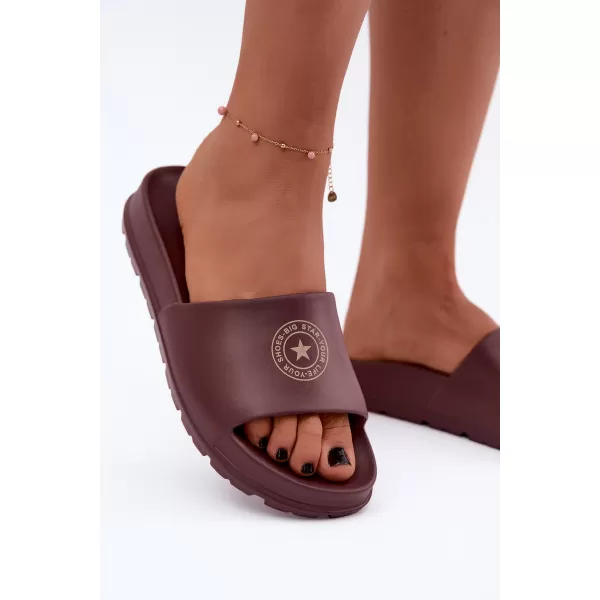  Dámské pantofle BIG STAR SHOES UU274075 VÍNOVÁ 