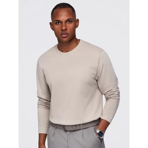  Pánské tričko OMBRE OM-LSBL-0142 BEIGE 