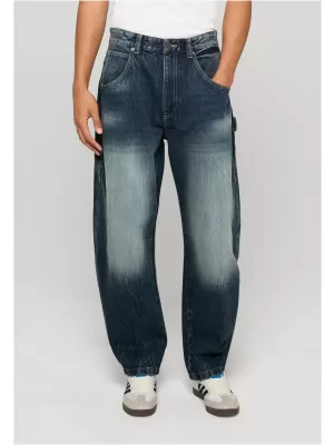 Pánské kalhoty URBAN CLASSICS TB8057 DARK BLUE MARBLE WASHED