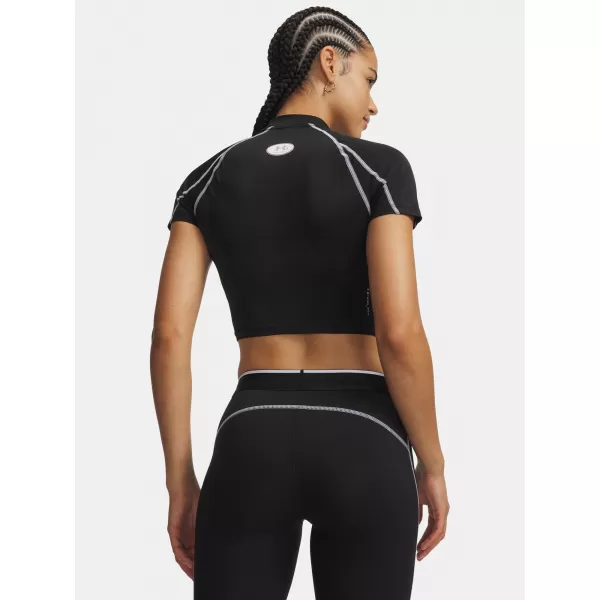  Dámské triko UNDER ARMOUR HEATGEAR ELITE CROP MCK SS 6014710-008 ČERNÁ 