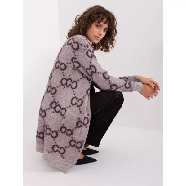  Dámský svetr WOOL FASHION ITALIA AT-SW-23401-A.96 DARK PURPLE 