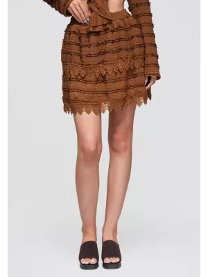 Dámská sukně OMBRE OW-GL-E0015 LIGHT BROWN