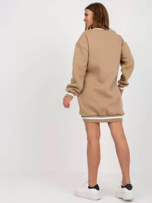 Dámská mikina MY RED LIPS EM-BL-776.19 DARK BEIGE
