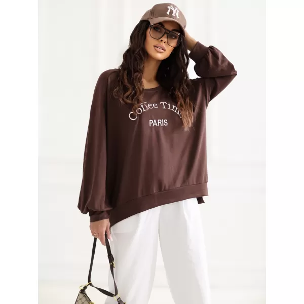  Dámská mikina RUE PARIS RV-BL-A1220.11 DARK BROWN 